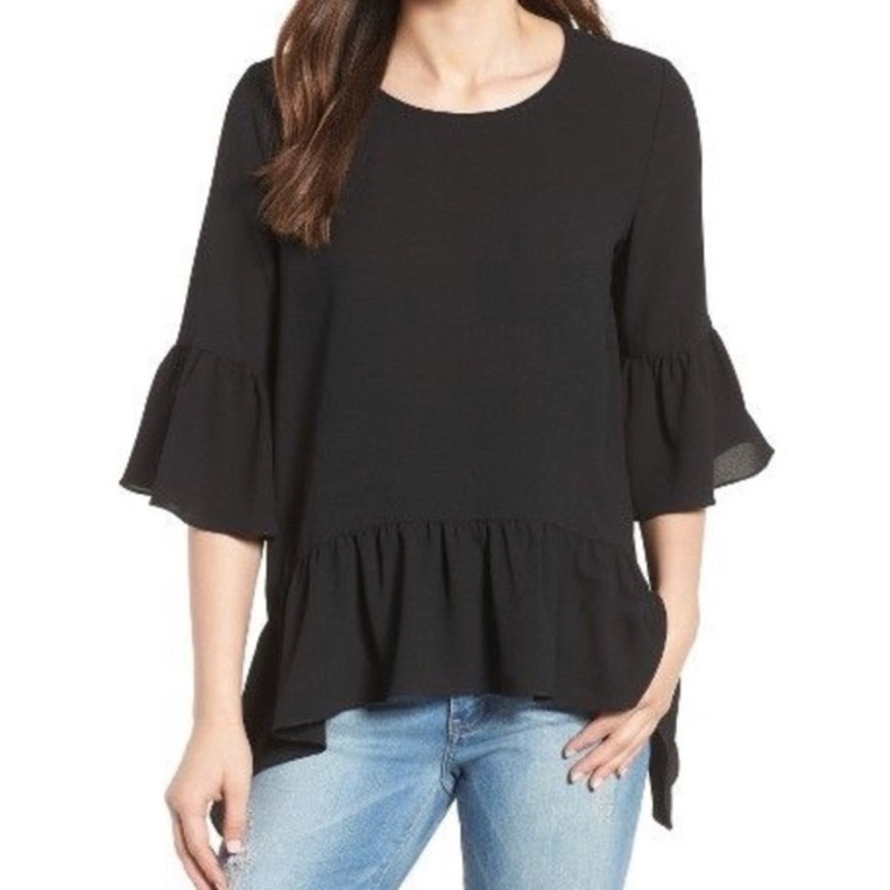 Gibson Ruffled Hem Top